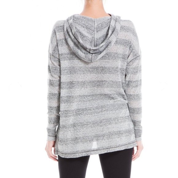 Striped Hooded High-Low Tunic Sweater NEW - Picture 3 of 3
